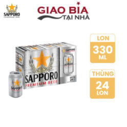 Thùng 24 lon bia Sapporo Premium 330ml
