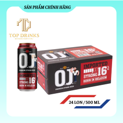 Bia OJ Strong Imported 16% – Lon 500ml, Thùng 24 Lon