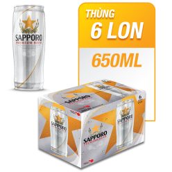 Bia Sapporo Premium Beer - Thùng 6 lon 650 ml